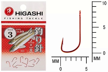 Крючки HIGASHI Мод. SODE RINGED #3 — рыболовный крючок, различными формами и размерами | Алматы, Казахстан