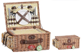 Корзина для пикника ZHIQUAN плетеная Мод. ZQ23-238 на 4 персоны — туристические аксессуары и снаряжение для кемпинга в Алматы, Казахстан
