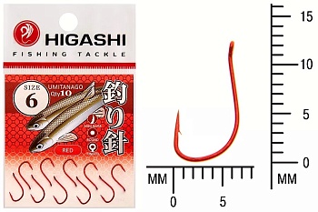 Крючки HIGASHI Мод. UMITANAGO RINGED #6 — рыболовный крючок, различными формами и размерами | Алматы, Казахстан