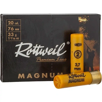  Патрон для гладкоствольного оружия ROTTWEIL-Magnum (20/76)(33г)(№2)(3,7мм) в Алматы | Казахстан | Корган Центр | KORGAN