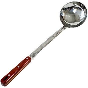 Половник из нержавеющей стали 64 см с деревянной ручкой — гриль, барбекю или мангал для кемпинга и туризма в Казахстане