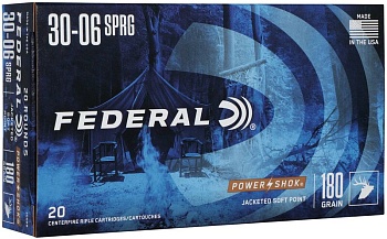 Патрон для нарезного оружия FEDERAL (.30-06 Sprg.) POWER-SHOK (SP)(180grs)(11,66г) доступен в нашем магазине