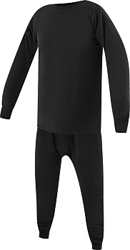 Термобелье с начесом, хб 100%, комплект, до -15°С, цв. черный, — характеристики, материалы и назначение | KORGAN.KZ