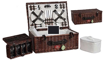 Корзина для пикника ZHIQUAN плетеная Мод. ZQ23-229 на 4 персоны — туристические аксессуары и снаряжение для кемпинга в Алматы, Казахстан