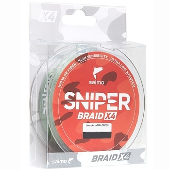 Шнур SALMO SNIPER BRAID X4 — леска для рыбалки, плетёнка, флюорокарбон | Алматы, Казахстан