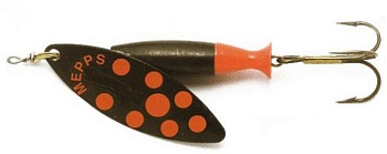 Блесна MEPPS AGLIA LONG HEAVY (black/orange dots-black/orange) — купить блесну в Алматы | KORGAN
