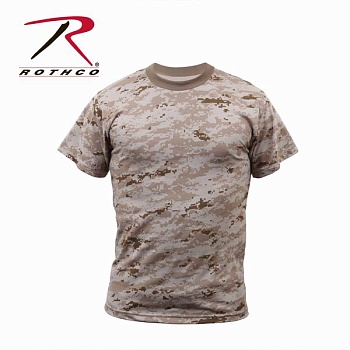 Майка ROTHCO Мод. MILITARY (короткий рукав)(poly/cotton)(Desert Digital Camo) — характеристики, материалы и назначение | KORGAN.KZ