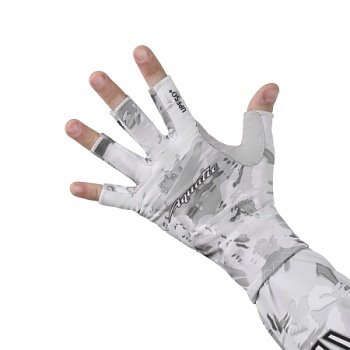 Перчатки для рыбалки летние Aquatic UPF50+ (цвет: WHITE CAMO, размер XXL/XXXL) — технические характеристики, материалы и назначение | KORGAN
