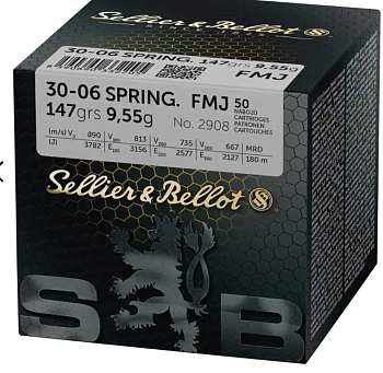 Патрон для нарезного оружия S&B (.30-06 Sprg.)(FMJ-2908)(147grs)(9,55г) доступен в нашем магазине