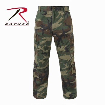 Штаны ROTHCO Мод. VINTAGE PARATROOPER (Woodland Camo) — технические характеристики, материалы, бренд | KORGAN.KZ