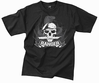 Майка ROTHCO Мод. MILITARY VINTAGE "RANGER" (короткий рукав)(poly/cotton)(Black) — характеристики, материалы и назначение | KORGAN.KZ