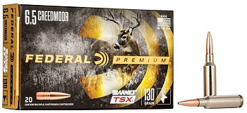 Патрон для нарезного оружия FEDERAL P (6,5 Creedmoor) BARNES TRIPLE-SHOCK X (B-TSX)(130grs)(8,42г) доступен в нашем магазине
