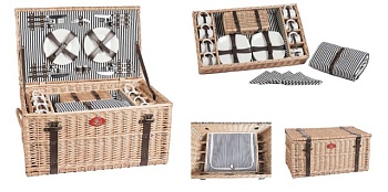 Корзина для пикника ZHIQUAN плетеная Мод. ZQ23-316 на 8 персон — туристические аксессуары и снаряжение для кемпинга в Алматы, Казахстан