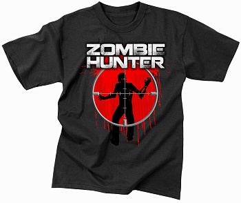 Майка ROTHCO Мод. MILITARY VINTAGE "ZOMBIE HUNTER" (короткий рукав)(poly/cotton)(Black) — характеристики, материалы и назначение | KORGAN.KZ