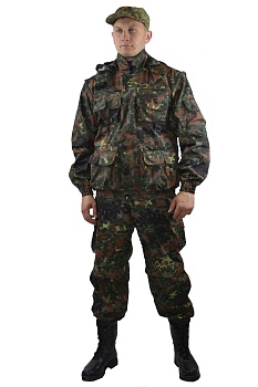 Костюм летний  "ХИЩНИК" рип-стоп (тк.смесовая)("Бундес" камуфляж) — одежда для охоты, рыбалки и города | KORGAN Алматы