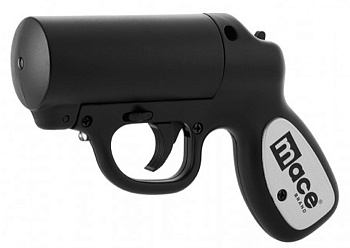 Газовый баллон-пистолет MACE Мод. PEPPER GUN (28г.) Струйно-Аэрозольный (OC-Pepper+UV-Dye) с LED — Доставка по Казахстану