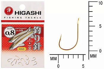 Крючки HIGASHI Мод. UMITANAGO RINGED #0,8 — рыболовный крючок, различными формами и размерами | Алматы, Казахстан