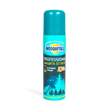 Репеллент MOSQUITALL"Профессиональная защита,от всех видов летающих насекомых и клещей,аэрозоль, — защита от насекомых в Казахстане | KORGAN.KZ