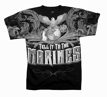 Майка ROTHCO Мод. MILITARY VINTAGE "TELL IT TO THE MARINES" (короткий рукав)(poly/cotton)(Black) — характеристики, материалы и назначение | KORGAN.KZ