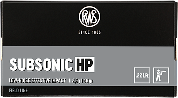 Патрон для нарезного оружия RWS (.22 l.r.) Field Subsonic HP (40grs)(2,6г) доступен в нашем магазине