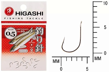 Крючки HIGASHI Мод. UMITANAGO RINGED #0,5 — рыболовный крючок, различными формами и размерами | Алматы, Казахстан