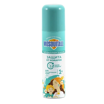 Репеллент MOSQUITALL "Гипоаллергенная защита", от комаров, аэрозоль, — защита от насекомых в Казахстане | KORGAN.KZ