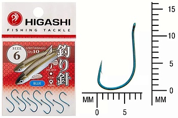 Крючки HIGASHI Мод. UMITANAGO RINGED #6 — рыболовный крючок, различными формами и размерами | Алматы, Казахстан