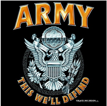 Майка ROTHCO Мод. MILITARY GRAPHIC "ARMY EMBLEM" (короткий рукав)(100% cotton)(Black) — характеристики, материалы и назначение | KORGAN.KZ