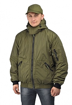Куртка демисезонная с капюшоном URSUS БОМБЕР (тк.джордан)(хаки) — одежда для охоты, рыбалки и города | KORGAN Алматы
