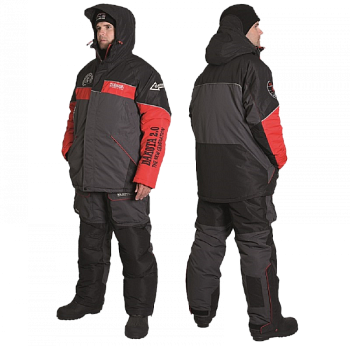 Костюм зимний Alaskan Dakota 2.0 красный/серый/черный (куртка+ полукомбинезон) — одежда для охоты, рыбалки и города | KORGAN Алматы