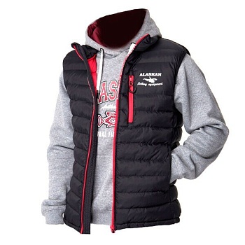 Жилет Alaskan Juneau Vest Black утепленный стеганый черн/красн. для рыбалки и охоты в Алматы, Казахстан