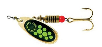 Блесна MEPPS BLACK FURY (gold chartreuse dots) — купить блесну в Алматы | KORGAN