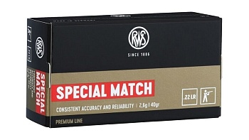 Патрон для нарезного оружия RWS (.22 l.r.) Premium Special Match (40grs)(2,6г) доступен в нашем магазине