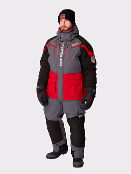 Костюм зимний Alaskan NewPolar M11 красн/сер/черн (куртка+полукомб.) — одежда для охоты, рыбалки и города | KORGAN Алматы