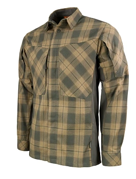 Рубашка мужская "Freedom". Ткань фланель (60% хлокпок/40% полиэстер 180 г.кв.м.). Peach. Темная олива — характеристики, материалы и назначение | KORGAN.KZ