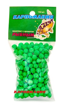 Пенопласт КАРПОМАНИЯ (зелёный с аром.рыбы)(150шт.) — приманки, бойлы, пеллетс | Алматы, Казахстан
