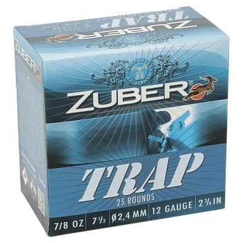  Патрон для гладкоствольного оружия ZUBER Trap (12/70)(24г)(№7,5)(2,4мм) фото и описание Корган Центр | KORGAN