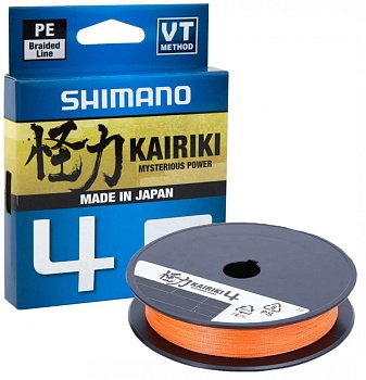 Шнур SHIMANO KAIRIKI 4 HI-VIS ORANGE — леска для рыбалки, плетёнка, флюорокарбон | Алматы, Казахстан