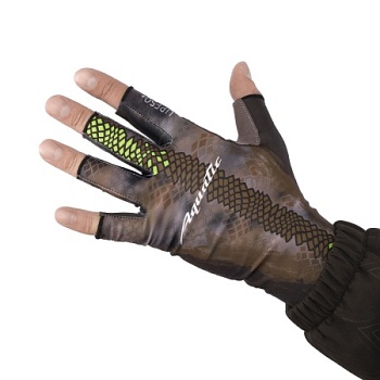 Перчатки для рыбалки летние Aquatic UPF50+ (цвет: carp camo bronze, размер S/M) — технические характеристики, материалы и назначение | KORGAN