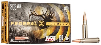 Патрон для нарезного оружия FEDERAL P (.308 Win.) BARNES TRIPLE-SHOCK X (B-TSX)(150grs)(9,72г) доступен в нашем магазине