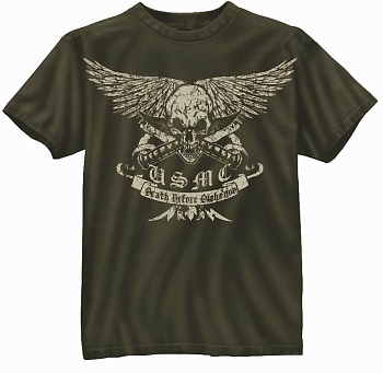 Майка ROTHCO Мод. MILITARY VINTAGE "DEATH BEFORE DISHONOR" (короткий рукав)(100% cotton)(O.D.) — характеристики, материалы и назначение | KORGAN.KZ