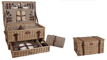 Корзина для пикника ZHIQUAN плетеная Мод. ZQ23-300 на 4 персоны — туристические аксессуары и снаряжение для кемпинга в Алматы, Казахстан