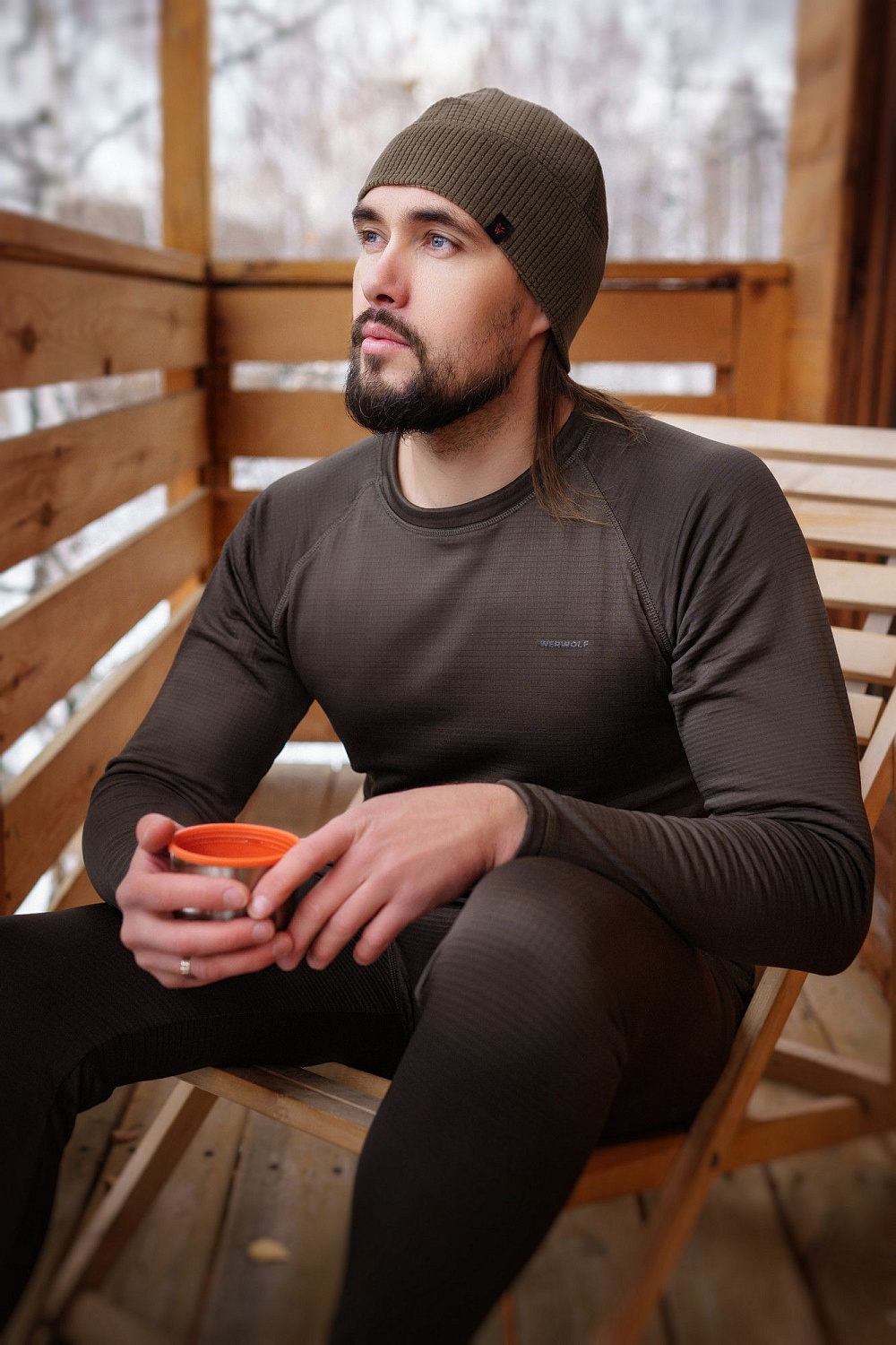 Термобелье мужское "Optimum" (кальсоны). Ткань трикотаж рип-стоп (95% полиэстер/5%эластан, 220 г./кв.м) 4-way stretch. Черный.