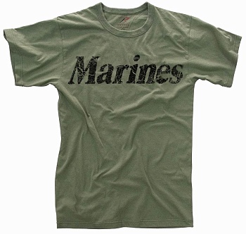 Майка ROTHCO Мод. MILITARY VINTAGE "MARINES" (короткий рукав)(poly/cotton)(O.D.) — характеристики, материалы и назначение | KORGAN.KZ