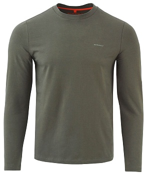 Лонгслив мужской с длинным рукавом. Ткань трикотаж кулирка (90% хлопок/10%эластан, 230 г/кв.м.). Темная олива — характеристики, материалы и назначение | KORGAN.KZ