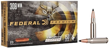 Патрон для нарезного оружия FEDERAL P (.308 Win.) TROPHY COPPER (TC)(150grs)(9,72г) доступен в нашем магазине