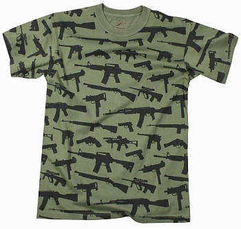 Майка ROTHCO Мод. MILITARY VINTAGE "GUNS" (короткий рукав)(poly/cotton)(O.D.) — характеристики, материалы и назначение | KORGAN.KZ