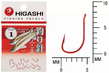 Крючки HIGASHI Мод. UMITANAGO RINGED #1 — рыболовный крючок, различными формами и размерами | Алматы, Казахстан