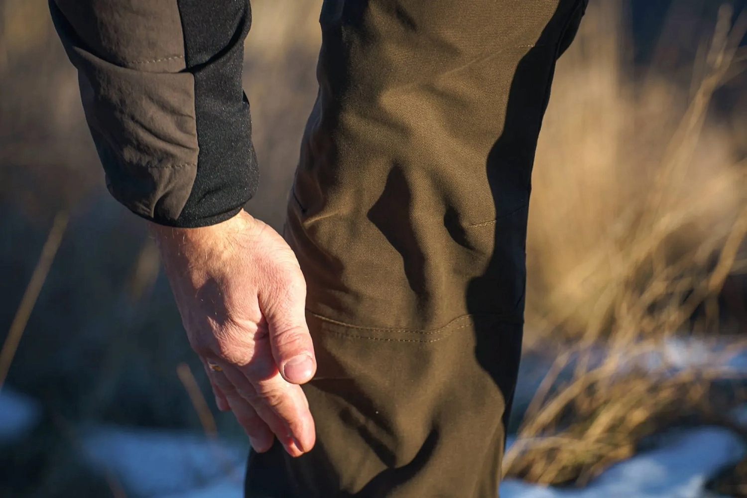 Брюки мужские"Expert" утепленные на микрофлисе. Ткань смесовая канвас (60% хлопок/40%полиэстер). Peach, WR. Табак