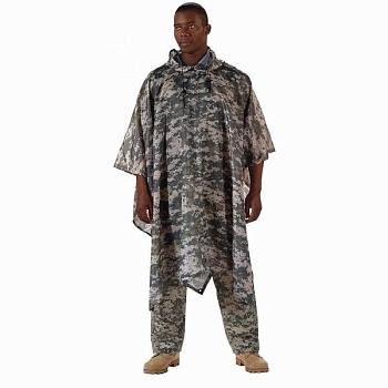 Пончо ROTHCO Мод. G.I. PLUS NYLON Rip-Stop (A.C.U. Digital Camo) — одежда для охоты, рыбалки и города | KORGAN Алматы